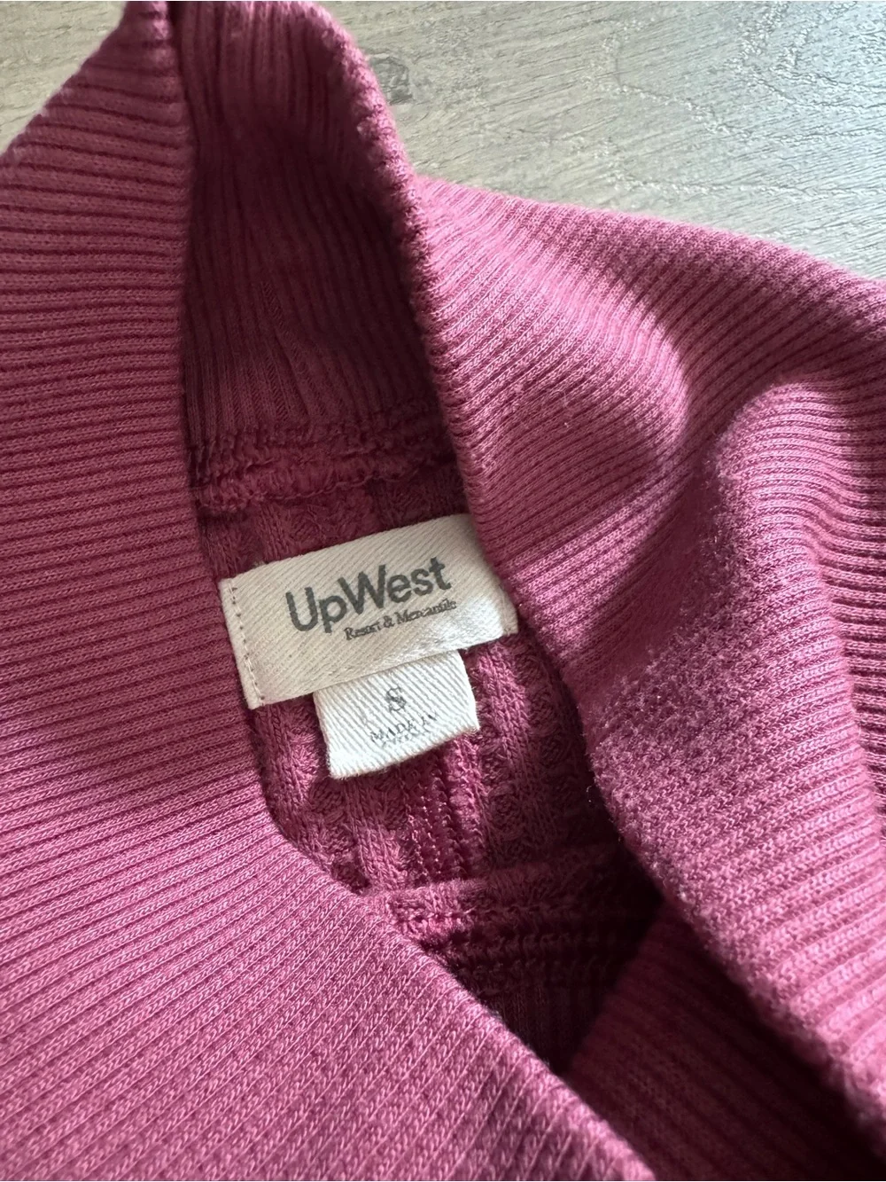 UpWest Rose-Mauve Waffle Turtleneck Sweater